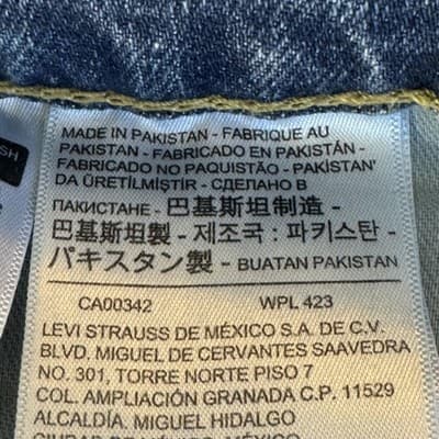 Levis 502 Jeans Mens 36x34 Blue Whiskered Taper Fit Stretch Denim Pants Modern - Thumbnail 4