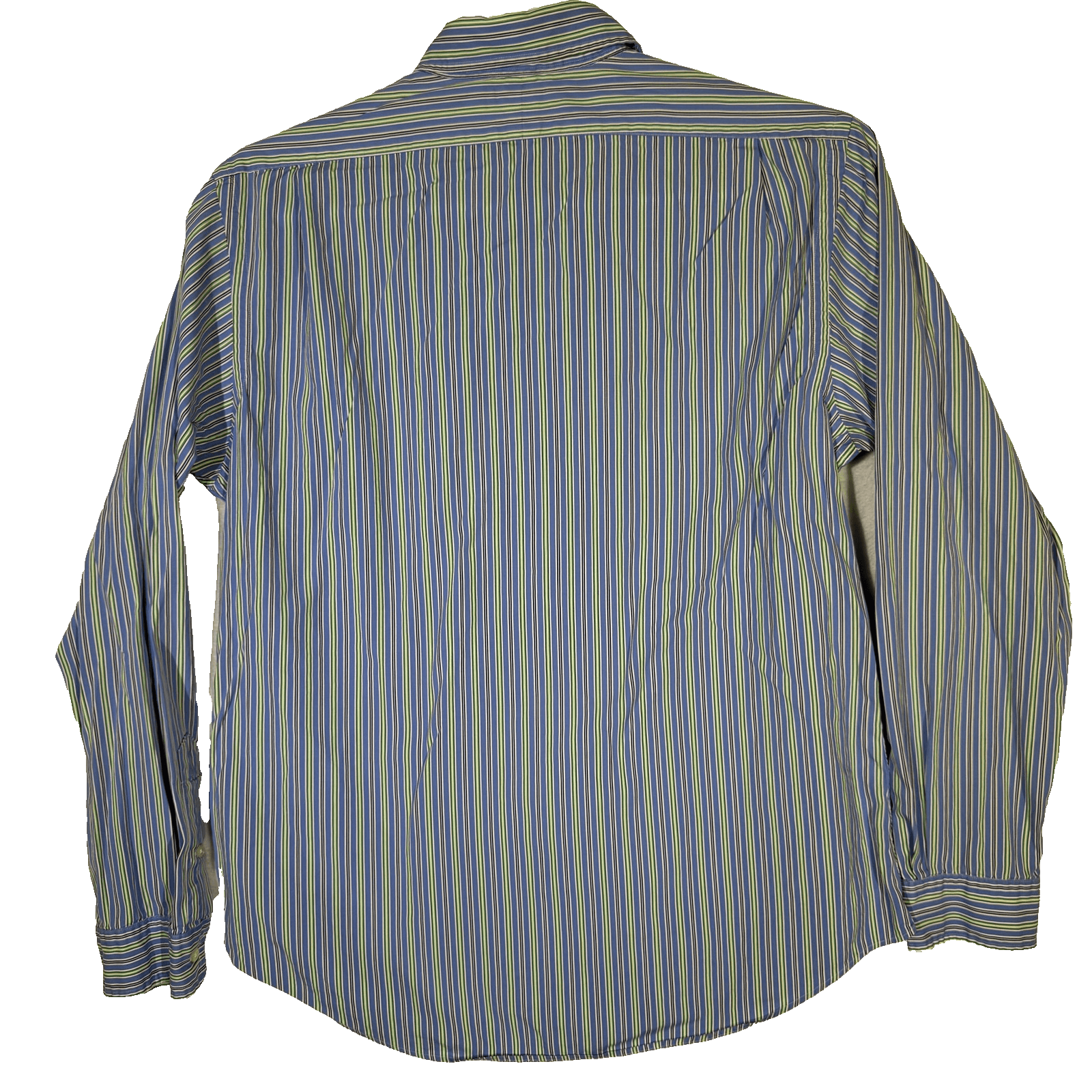 Polo Ralph Lauren Shirt Mens Large Blue Striped Stanton Custom Fit Button Down - Thumbnail 2