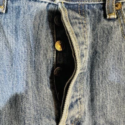 Levi's 501 Denim Cutoff Shorts Mens Size 32 Button Fly Blue Cotton Jeans - Thumbnail 7