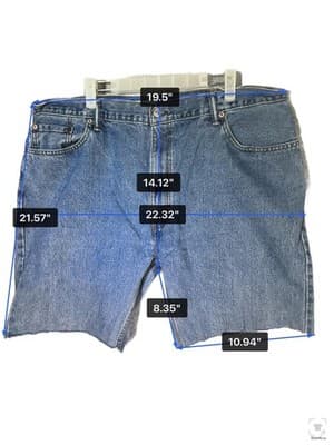 Levi's 501 Denim Cutoff Shorts Mens Size 32 Button Fly Blue Cotton Jeans - Thumbnail 9