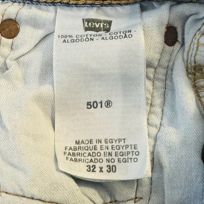 Levi's 501 Denim Cutoff Shorts Mens Size 32 Button Fly Blue Cotton Jeans - Thumbnail 11