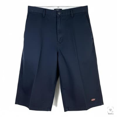 Dickies Shorts Mens 36 Black Chino Flat Front Workwear Pockets 11 Inseam Casual - Image 1