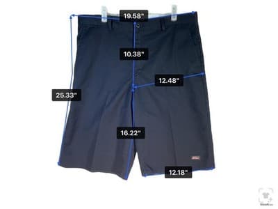 Dickies Shorts Mens 36 Black Chino Flat Front Workwear Pockets 11 Inseam Casual - Thumbnail 2