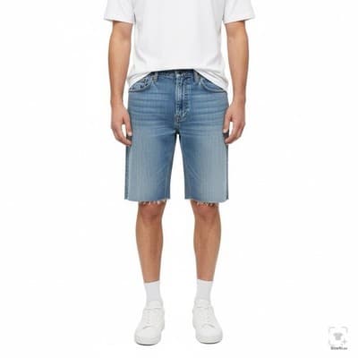 Levis 559 Shorts Mens 36 Blue Medium Wash Relaxed Fit 12 Inseam Denim Casual - Thumbnail 4