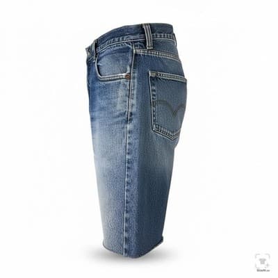 Levis 505 Shorts Mens 36 Blue Denim Bermuda Cutoff Raw Hem Distressed 5-Pocket - Thumbnail 2