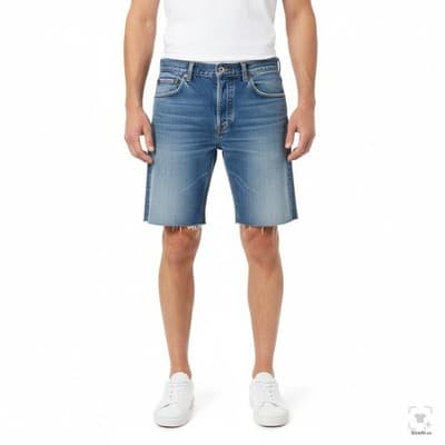 Levis 505 Shorts Mens 36 Blue Denim Bermuda Cutoff Raw Hem Distressed 5-Pocket - Thumbnail 4