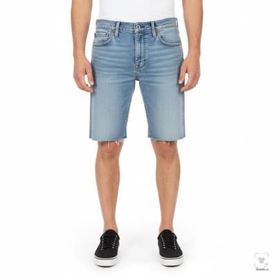 Levis 511 Shorts Mens 31 Blue Light Wash Slim Fit Denim Bermuda Stretch - Thumbnail 4