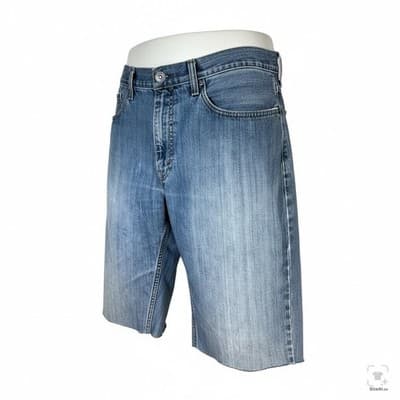 Levis 559 Shorts Mens 36 Blue Medium Wash Relaxed Fit 12 Inseam Denim Casual - Thumbnail 2