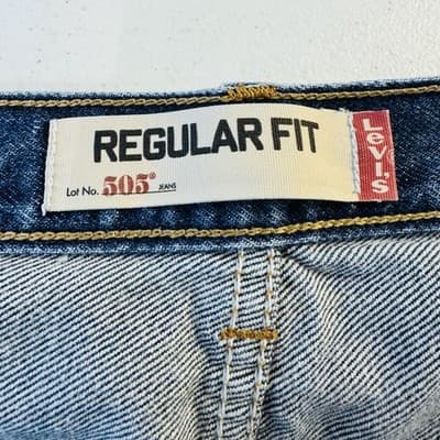 Levis 505 Shorts Mens 36 Blue Denim Bermuda Cutoff Raw Hem Distressed 5-Pocket - Thumbnail 9