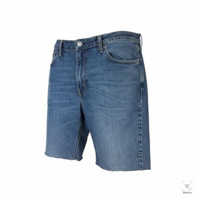 Levis 511 Shorts Mens 38 Blue Denim Slim Fit Cutoff Raw Hem Stretch 5 Pocket - Image 1