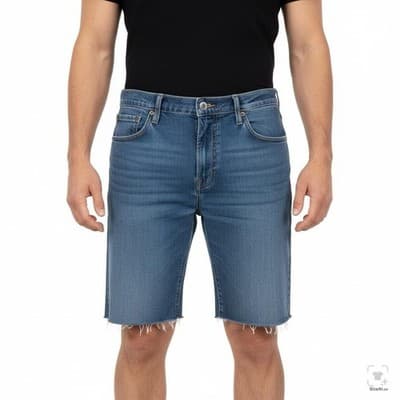 Levis 511 Shorts Mens 38 Blue Denim Slim Fit Cutoff Raw Hem Stretch 5 Pocket - Thumbnail 4