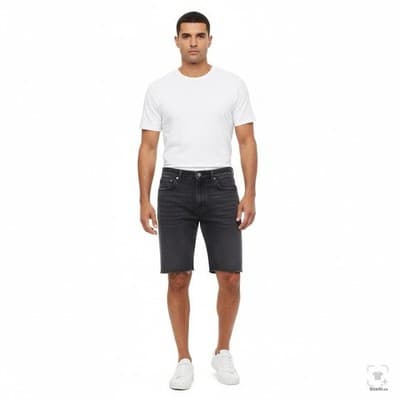 Levis 512 Shorts Mens 34 Gray Charcoal Denim Slim Bermuda 10 Inseam Stretch - Thumbnail 4