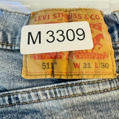 Levis 511 Shorts Mens 31 Blue Light Wash Slim Fit Denim Bermuda Stretch - Thumbnail 5