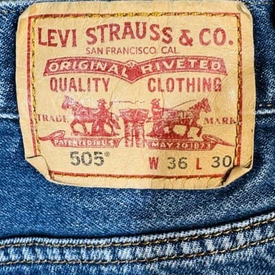 Levis 505 Shorts Mens 36 Blue Denim Bermuda Cutoff Raw Hem Distressed 5-Pocket - Thumbnail 8