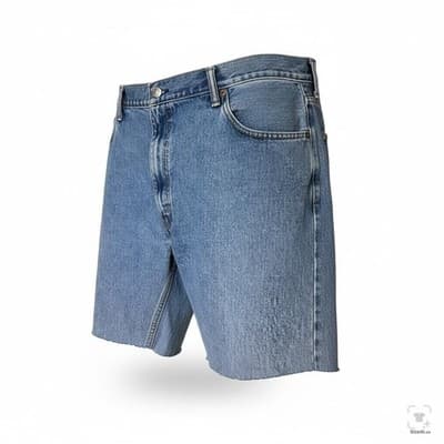 Levi's 505 Straight Fit Denim Jean Shorts Mens Size 42 Blue Cutoff Frayed Hem - Thumbnail 2