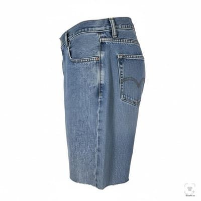 Levi's 501 Denim Cutoff Shorts Mens Size 32 Button Fly Blue Cotton Jeans - Thumbnail 3