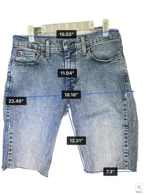 Levis 511 Shorts Mens 31 Blue Light Wash Slim Fit Denim Bermuda Stretch - Thumbnail 6