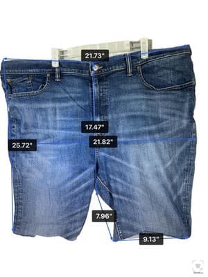 Lucky Brand Denim Shorts Mens 48 Blue Athletic Taper Stretch Bermuda 8 Inseam - Thumbnail 8