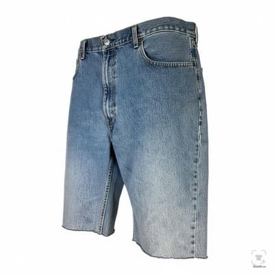 Levis 550 Denim Shorts Mens 42 Blue Bermuda Relaxed Cutoff Raw Hem 5-Pocket - Thumbnail 2