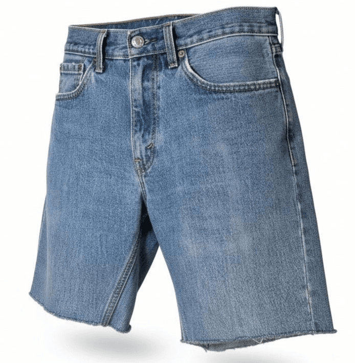 Levis 505 Denim Shorts Mens 29 Blue Cutoff Raw Hem Distressed Bermuda 8 Inseam - Thumbnail 2