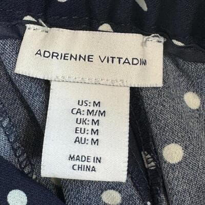 Banana Republic Women's Navy Blue White Dot Wide-Leg Elastic Pants, Size M W 192 - Thumbnail 5