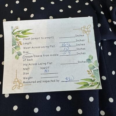 Banana Republic Women's Navy Blue White Dot Wide-Leg Elastic Pants, Size M W 192 - Thumbnail 8