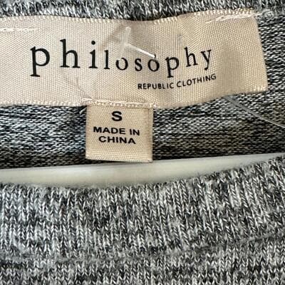 Philosophy Grey Shoulderless Long-Sleeve Pullover Blouse, Size S – Exce W 228 - Thumbnail 4