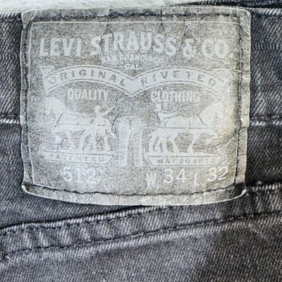 Levis 512 Shorts Mens 34 Gray Charcoal Denim Slim Bermuda 10 Inseam Stretch - Thumbnail 8