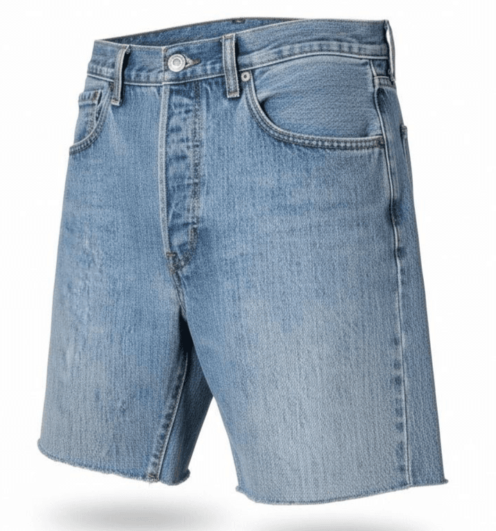 Levi's 501 Denim Cutoff Shorts Mens Size 32 Button Fly Blue Cotton Jeans - Thumbnail 2