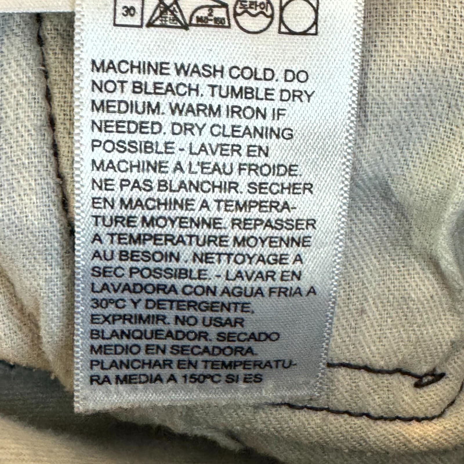 Levi's 505 Men's Jeans 34x32 Black Denim Dark Wash Regular Fit Zip Fly - Thumbnail 6