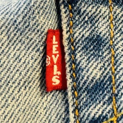 Levis 501 Premium Shorts Mens 32 Blue Distressed Cutoff Raw Hem Denim Button Fly - Thumbnail 6