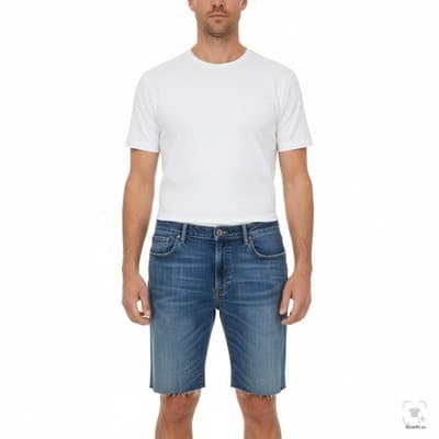 Lucky Brand Denim Shorts Mens 48 Blue Athletic Taper Stretch Bermuda 8 Inseam - Thumbnail 3