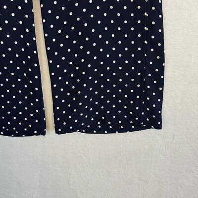 Banana Republic Women's Navy Blue White Dot Wide-Leg Elastic Pants, Size M W 192 - Thumbnail 7