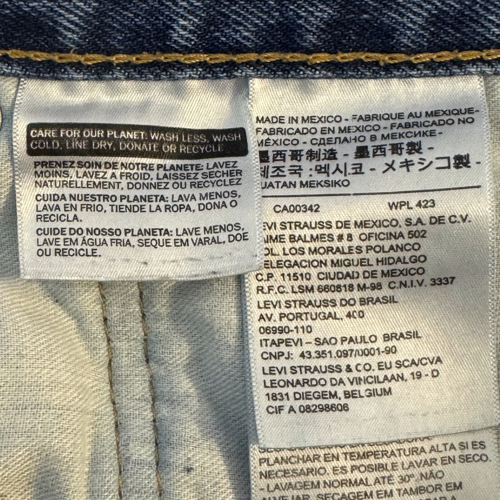 Levi’s 505 Men’s Jeans 40x34 Blue Denim Regular Fit High-Rise Straight Zip Fly - Thumbnail 4