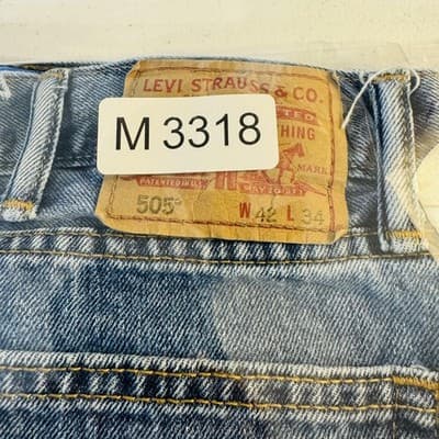 Levi's 505 Straight Fit Denim Jean Shorts Mens Size 42 Blue Cutoff Frayed Hem - Thumbnail 11