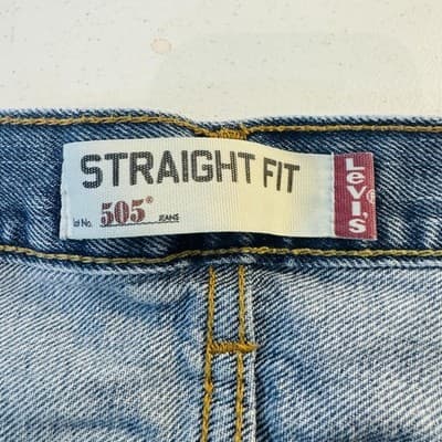 Levi's 505 Straight Fit Denim Jean Shorts Mens Size 42 Blue Cutoff Frayed Hem - Thumbnail 6