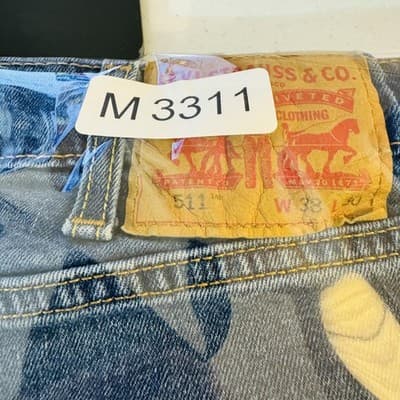 Levis 511 Shorts Mens 38 Blue Denim Slim Fit Cutoff Raw Hem Stretch 5 Pocket - Thumbnail 9