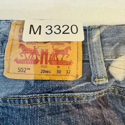 Levi's 502 Regular Taper Denim Jean Shorts Mens 30 Distressed Blue Raw Hem - Thumbnail 14