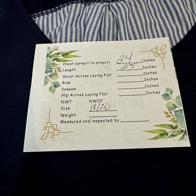 Lane Bryant Plus Navy Striped V-Neck Long Sleeve Blouse, Size 18 – Excellent - Thumbnail 6