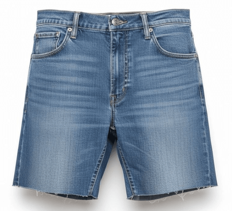 Levis 501 Shorts Mens 36 Blue Light Wash Denim Bermuda Cutoff Raw Hem Stretch - Image 1