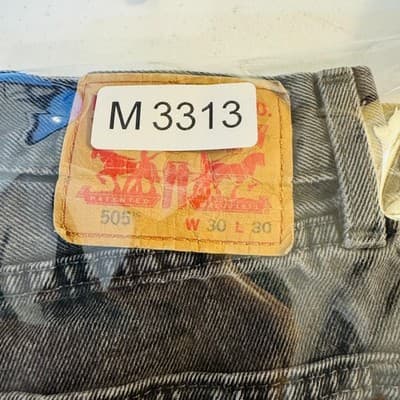 Levis 505 Shorts Mens 30 Gray Bermuda Denim Cutoff Distressed Charcoal Wash - Thumbnail 9