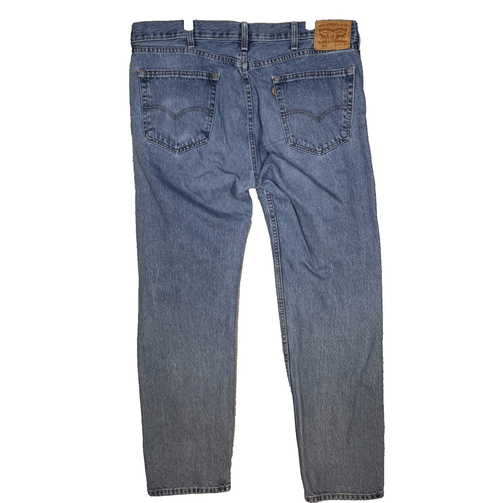 Levi’s 505 Men’s Jeans 40x34 Blue Denim Regular Fit High-Rise Straight Zip Fly - Thumbnail 2