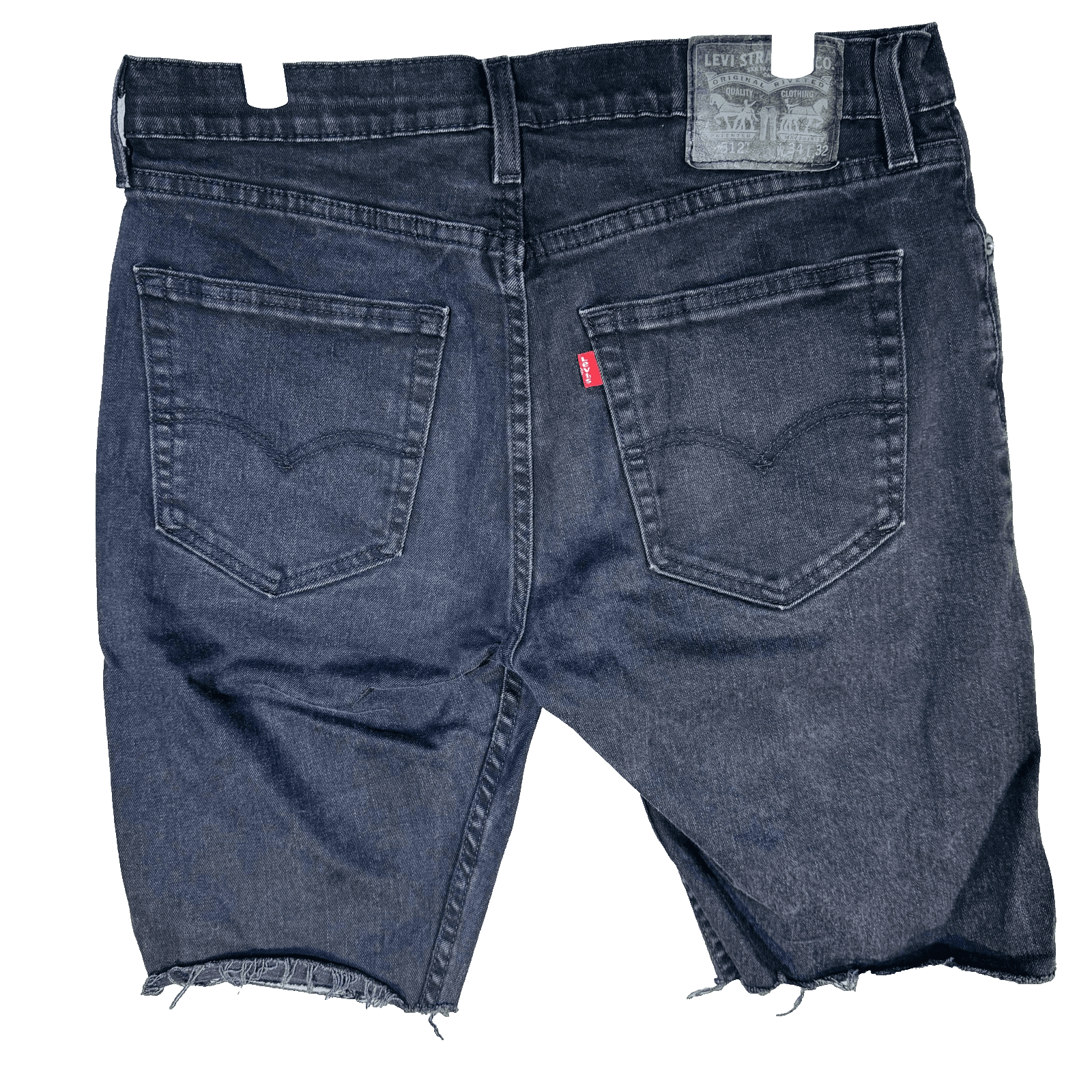 Levis 512 Shorts Mens 34 Gray Charcoal Denim Slim Bermuda 10 Inseam Stretch - Thumbnail 5