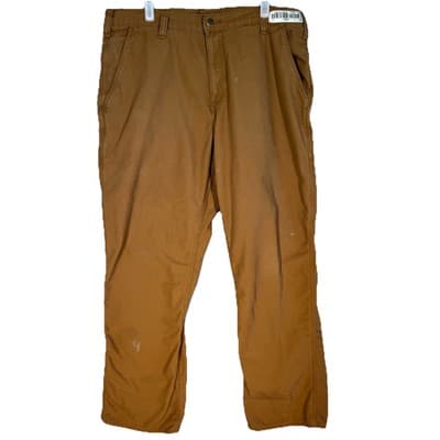 Carhartt Men’s Carpenter Jeans 36x32 Brown Mid-Rise Dungaree Fit Straight - Image 1