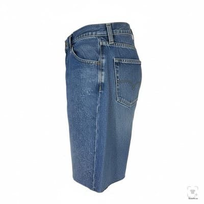 Dickies Denim Jean Shorts Mens 31 Blue Bermuda Raw Hem Frayed Casual Workwear - Thumbnail 2