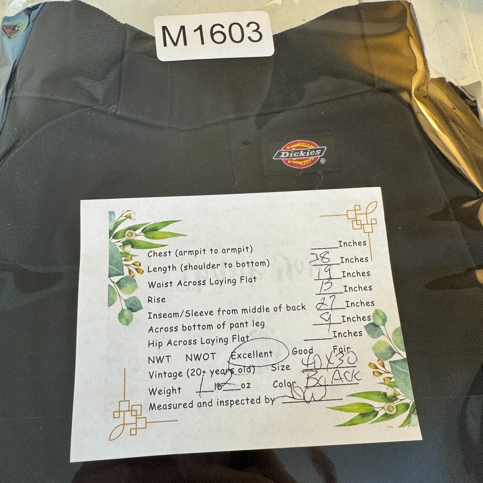 Dickies Men's 874 Original Flex Pants 40 x 30 Black Polyester High-Rise Workwear - Thumbnail 8