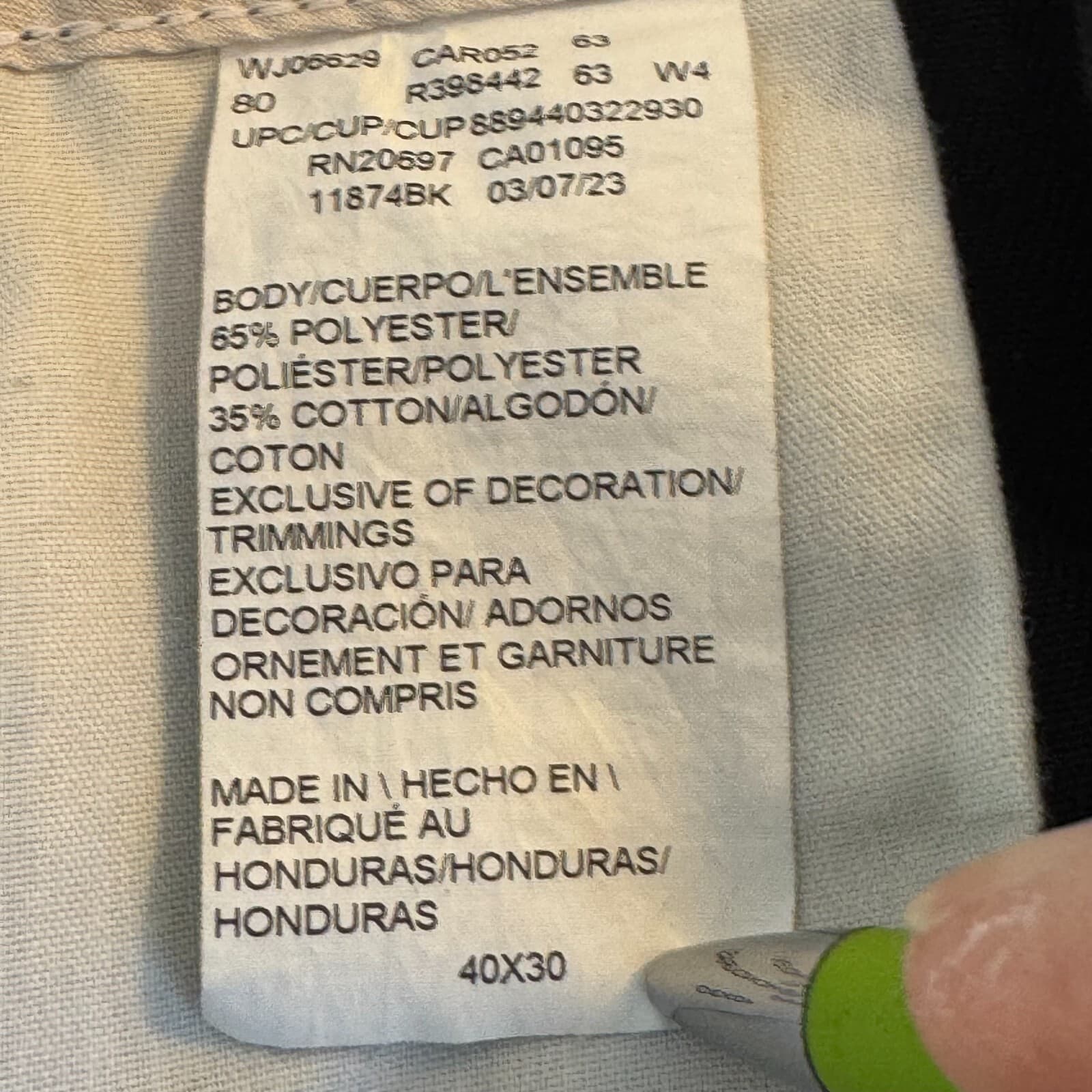 Dickies Men's 874 Original Flex Pants 40 x 30 Black Polyester High-Rise Workwear - Thumbnail 11