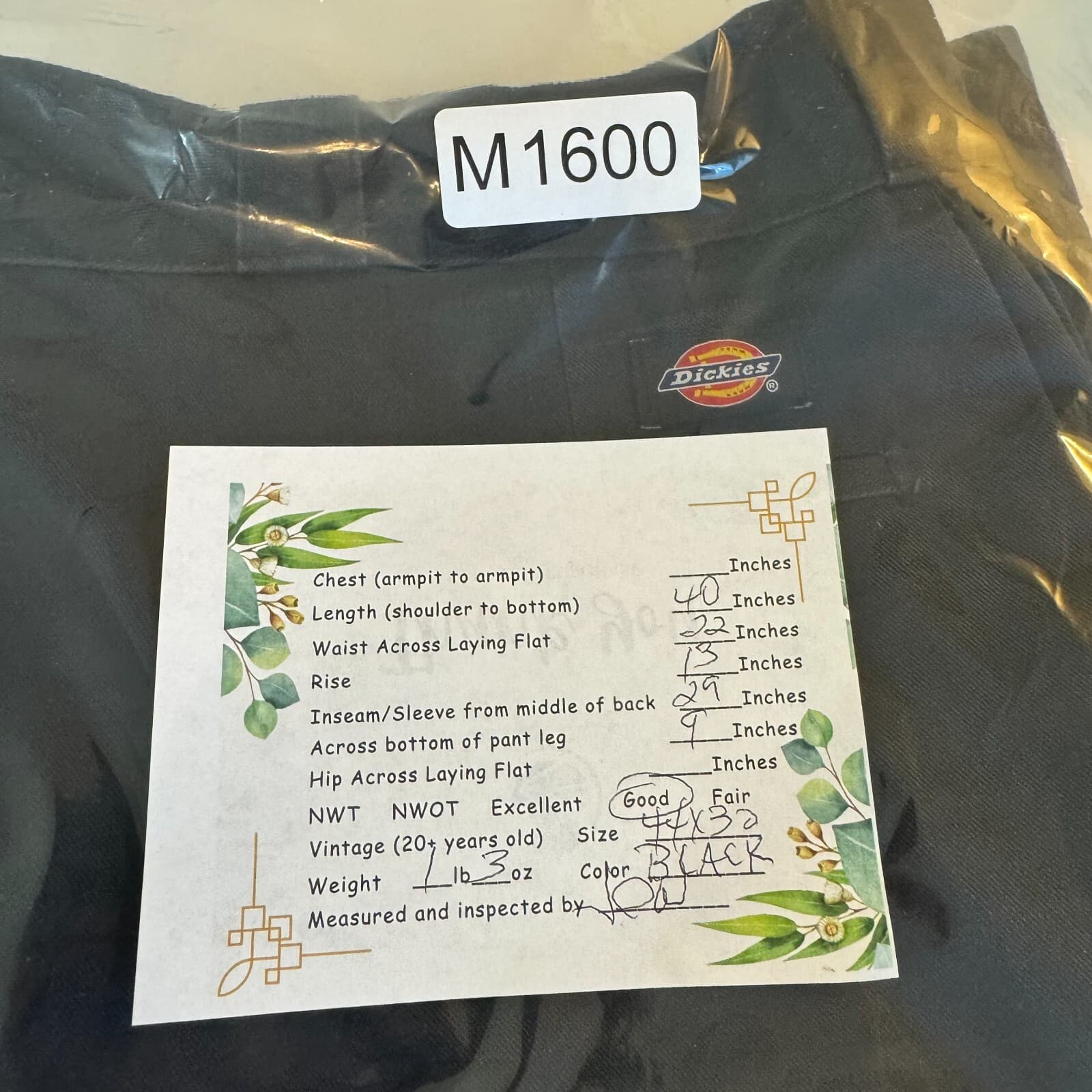 Dickies 874 Men’s Work Pants 44x30 Black Original Fit High Rise Utility Workwear - Thumbnail 8