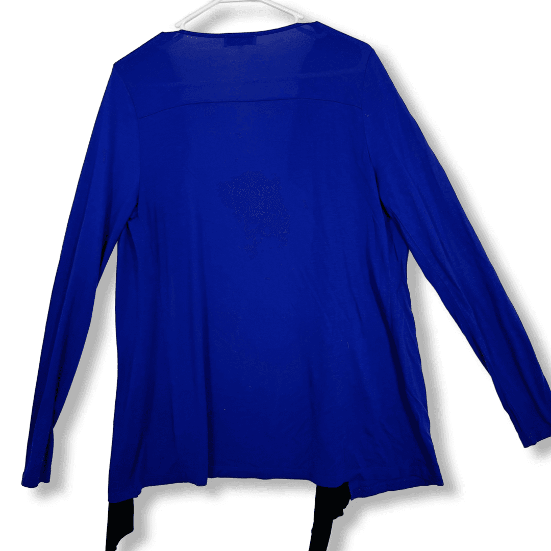Neiman Marcus Women's Medium Blue 100% Viscose Long Sleeve Cardigan Sweater W271 - Thumbnail 2