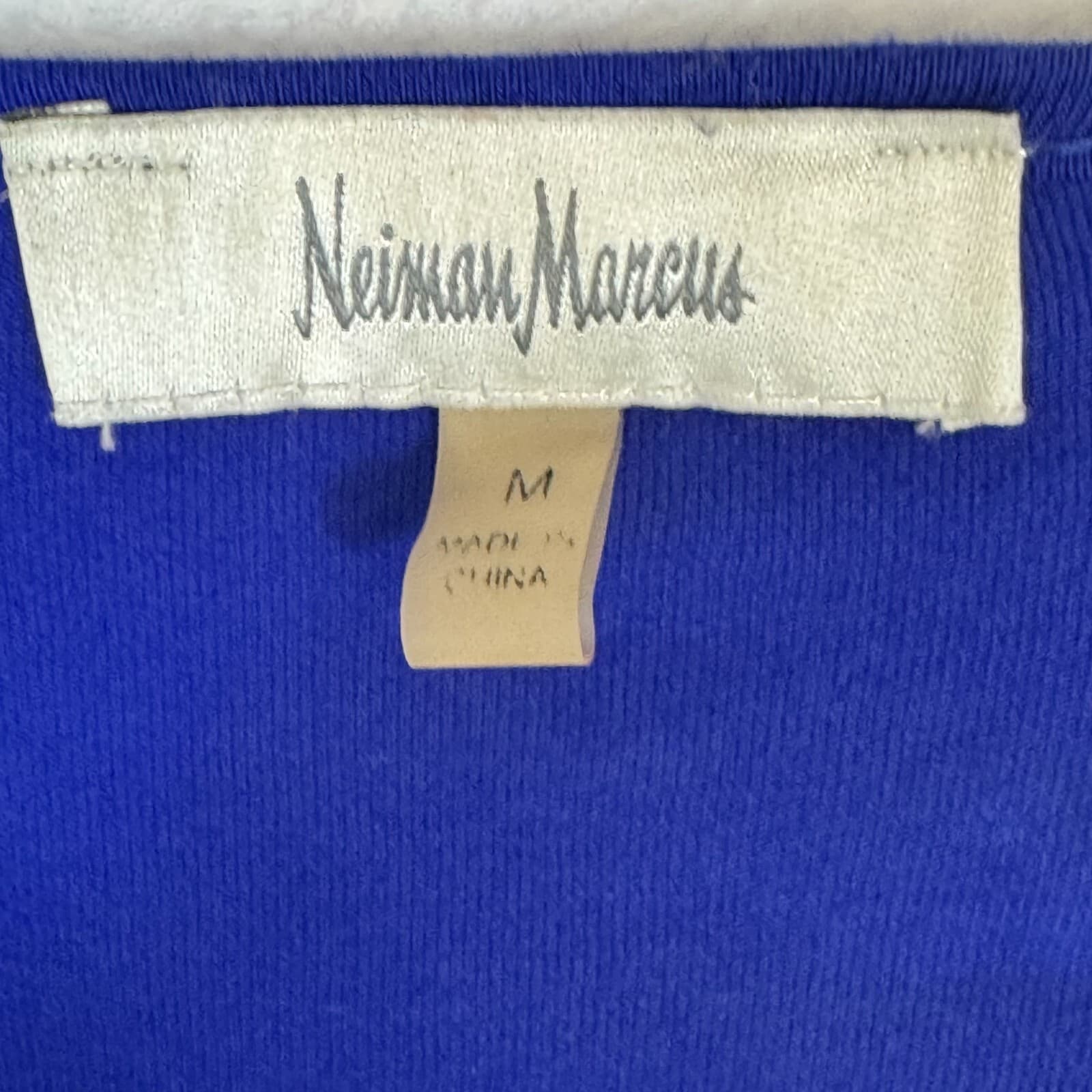 Neiman Marcus Women's Medium Blue 100% Viscose Long Sleeve Cardigan Sweater W271 - Thumbnail 5